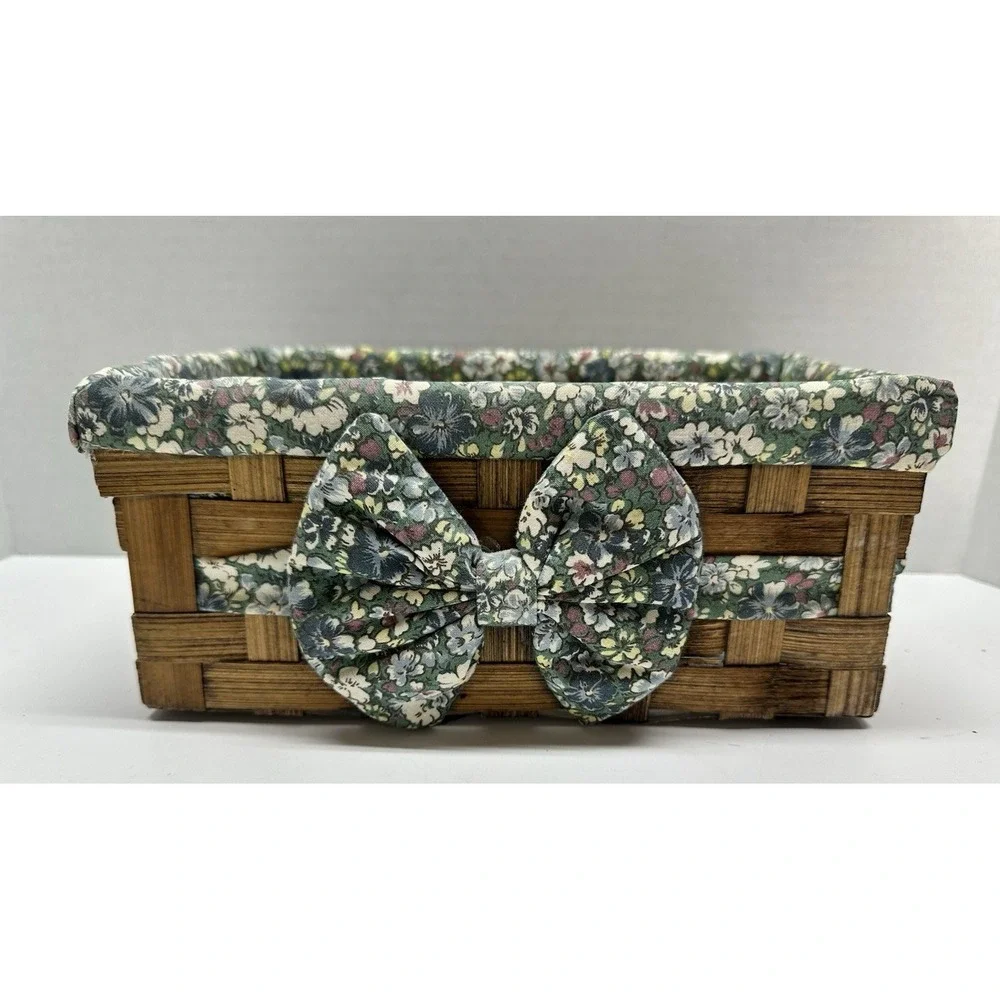 Longaberger Basket Floral Fabric with Large Bow 10